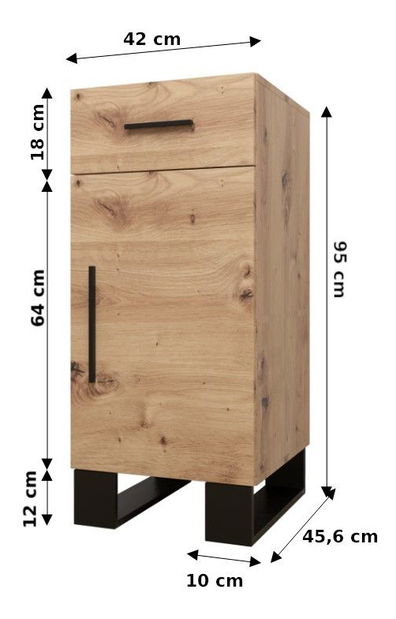 Set mobilier pentru hol Amanda 1 (Stejar artisan + Albastru)