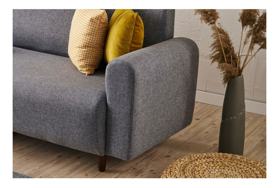 Háromszemélyes kanapé Noyalepo L (szürke + dió)