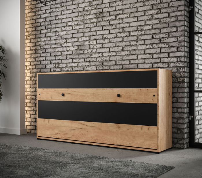 Pat pliant 160 Cassie (craft auriu + Negru mat) (orizontal)