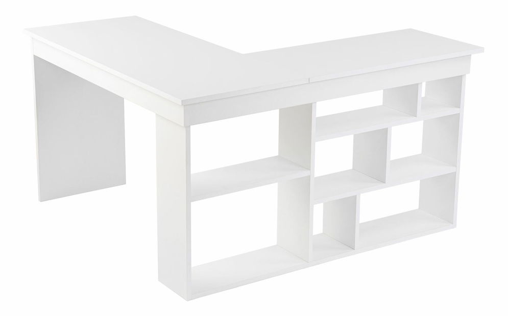 Rohový PC stolík Cete (biela)