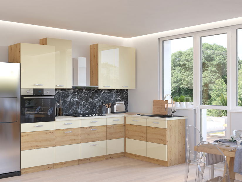 Konyha Arryn 260 cm (artisan tölgy + krém)