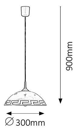 Viseća svjetiljka Etrusco 7652 (rižino kameno staklo + smeđa + zlatna ovjesna užad)