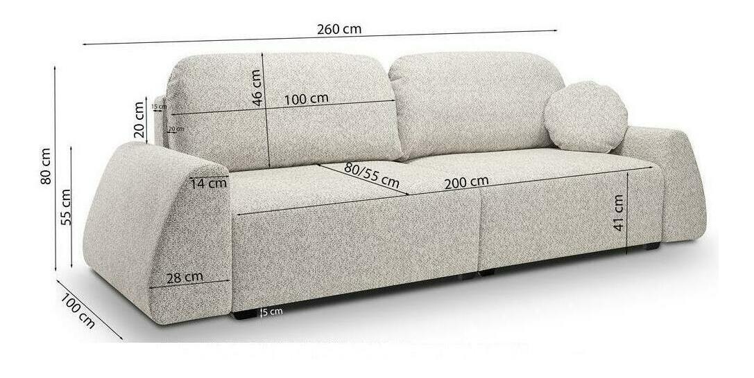 Háromszemélyes kanapé Paloma I (szürke)
