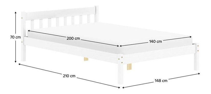Bračni krevet 140x200 cm Malil (bijela)