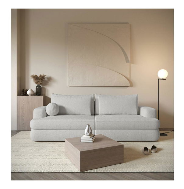 Canapea trei locuri Mello (gri deschis + negru)