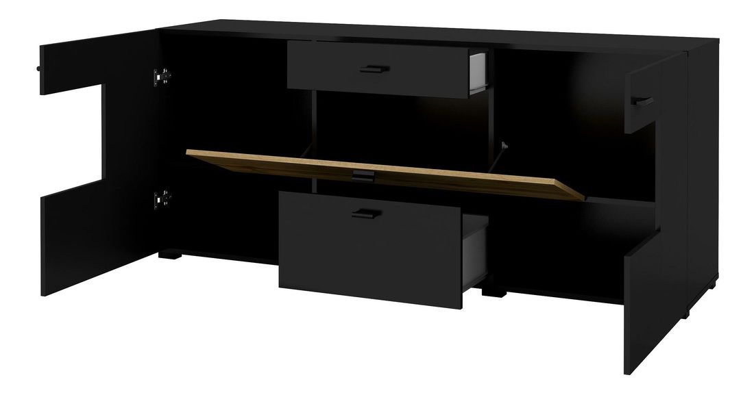 Komoda Cobie Typ 26 (crna + hrast wotan)