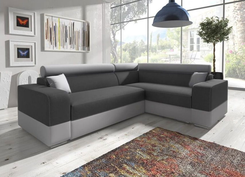 Rohová sedačka Irul Mini (tmavosivá + svetlosivá) (P)