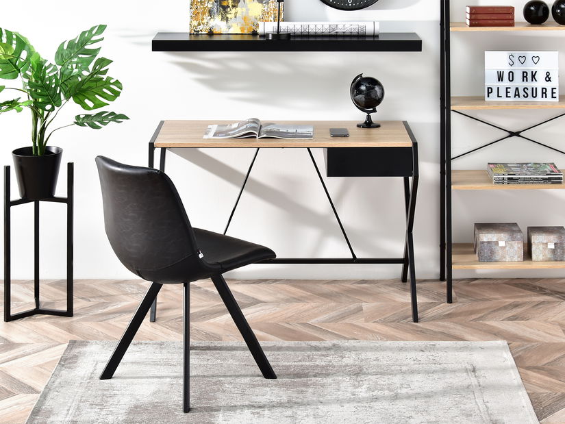 Masă PC Desiguo (stejar + negru)