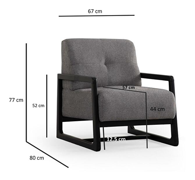 Fotel Atonetta (világosszürke + fekete)