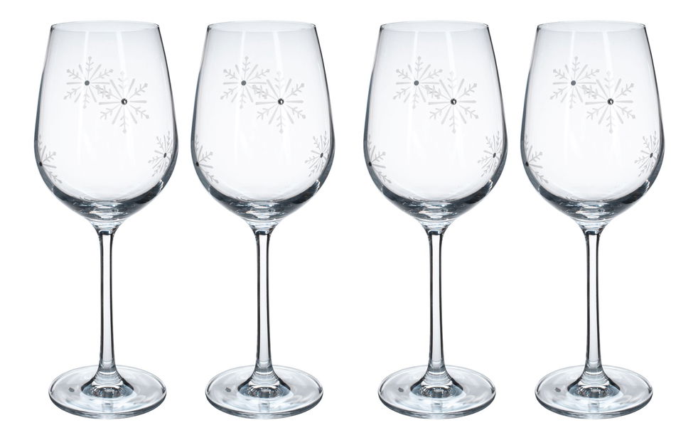 Set de 4 pahare de vin cu cristale 450ml Snouflek 