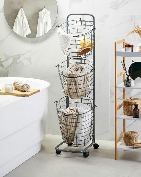 Stojan na drôtený košíky Alzir (sivá)