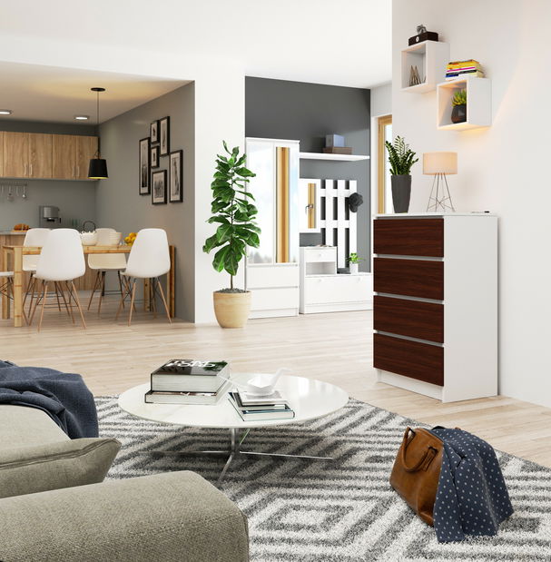 Comodă Kadir TYP2 (Alb + wenge)