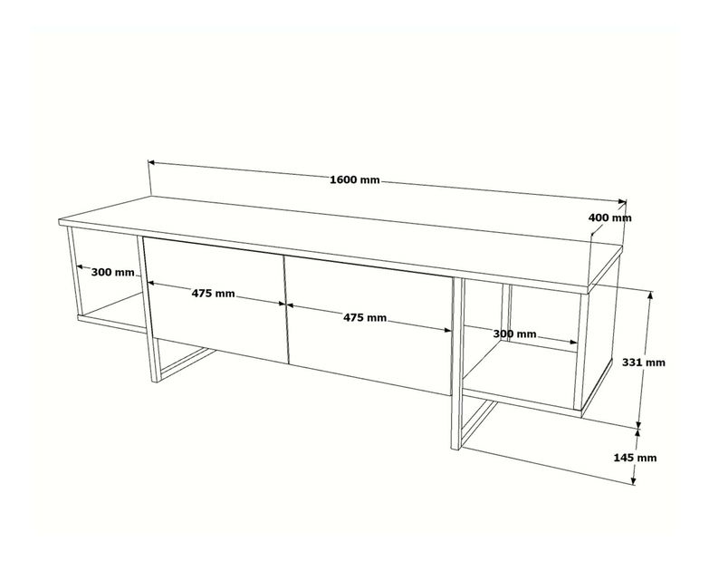 TV stolić/ormarić Vega 30 (bijela + zlatna)