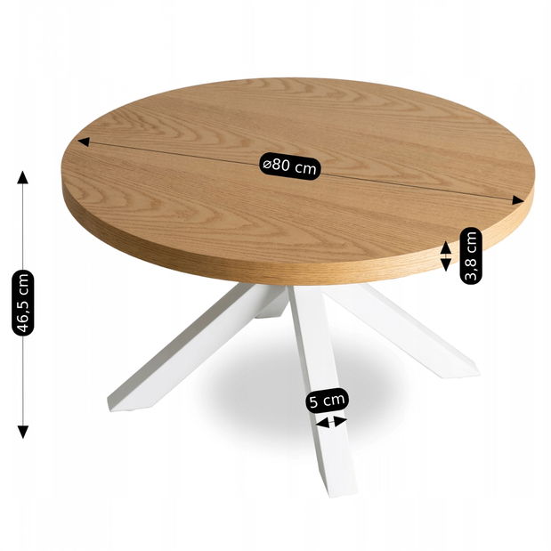 Stolić za kavu Ligamentos (zlatni hrast + bijela) 