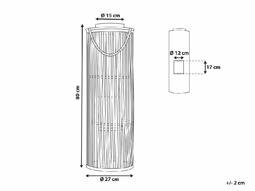 Lampă felinar LIRAZ 80 cm (negru)