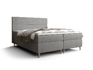 Manželská posteľ Boxspring 160 cm Flu (sivá) (s matracom a úložným priestorom)