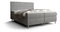 Manželská posteľ Boxspring 140 cm Flu (sivá) (s matracom a úložným priestorom)