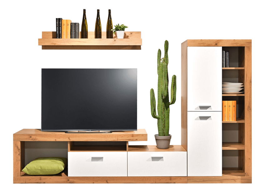 Obývacia stena Geisha (dub wotan + biela)