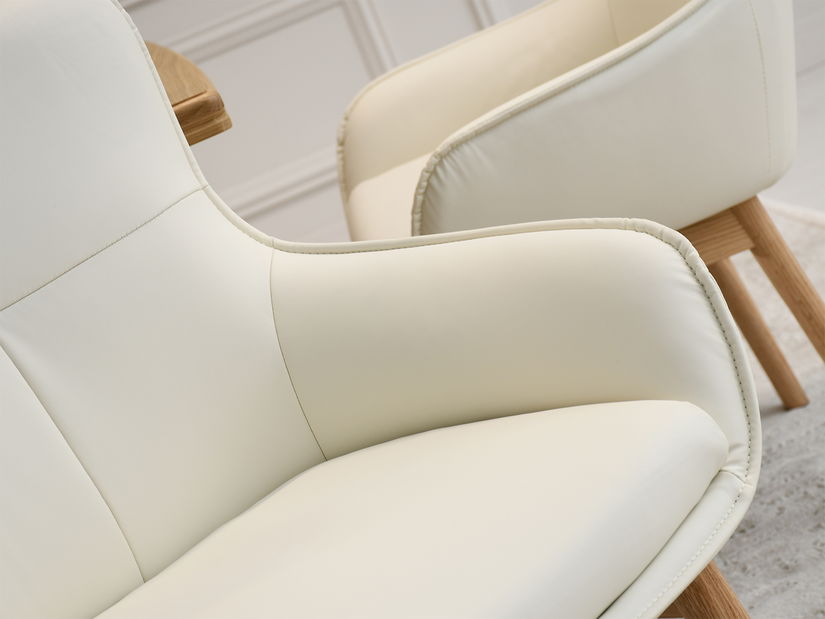 Jedálenská stolička Camisetas (krémová + dub)