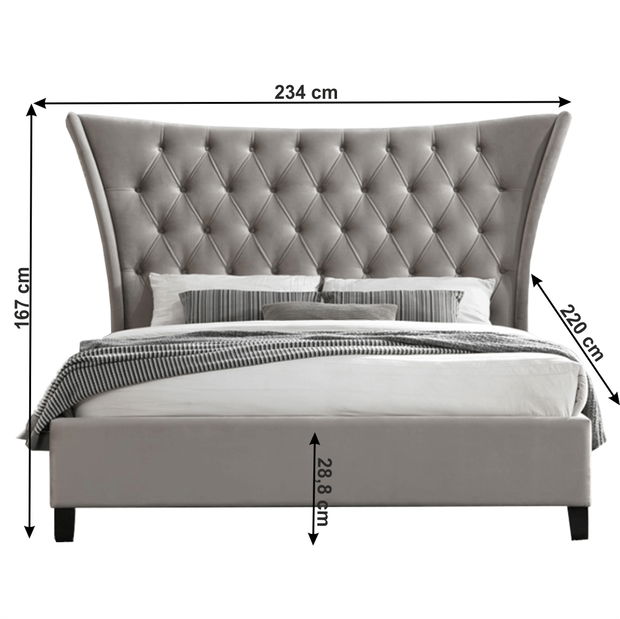 Franciaágy 180 cm Asilia (világosbarna)