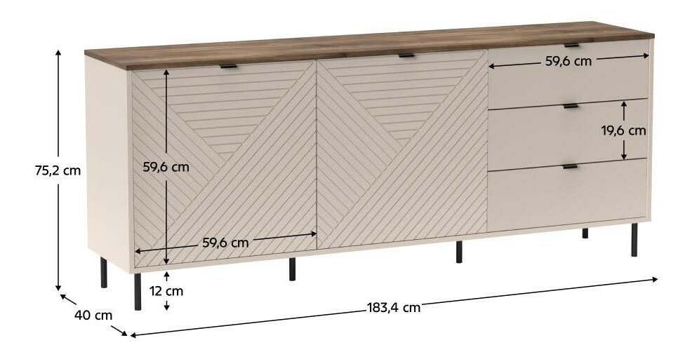 Komód Explicaba (kasmír + tölgy castello) 