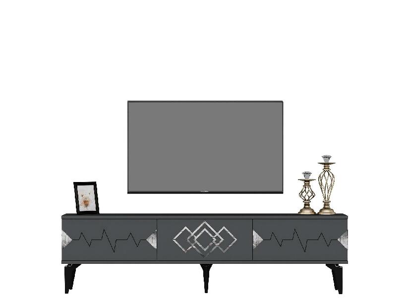 TV asztal/szekrény Vubuda (antracit + ezüst) 