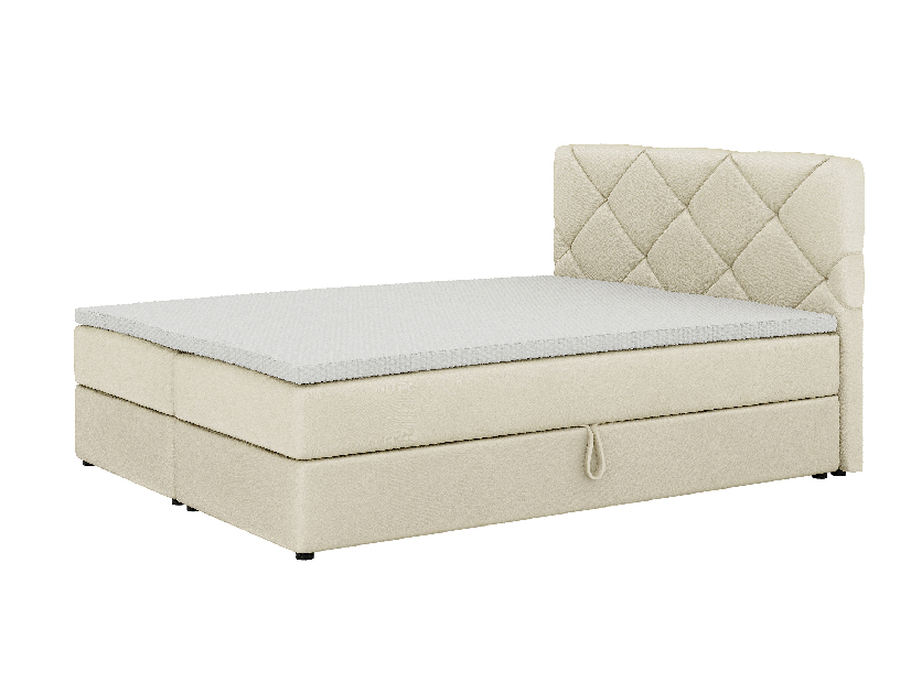 Franciaágy Boxspring 140x200 cm Karum Comfort (bézs) (ágyráccsal és matraccal)