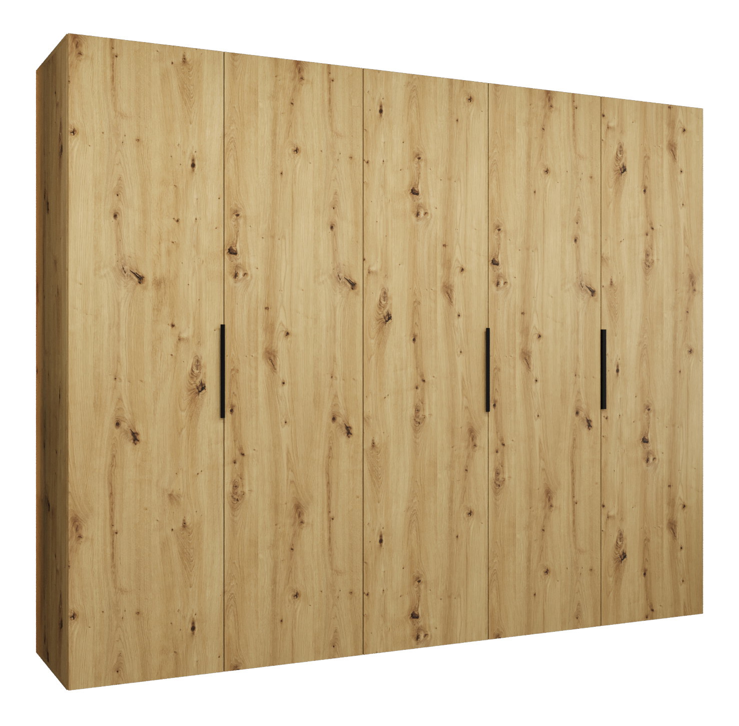 Dulap de haine 250 cm Mirabella 1 (Stejar artisan + Negru)