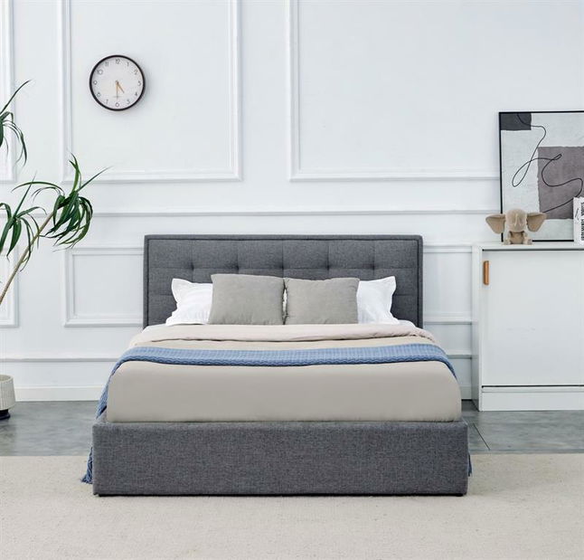 Manželská posteľ 140 cm Padvalion 140 (s úložným priestorom) (sivá)