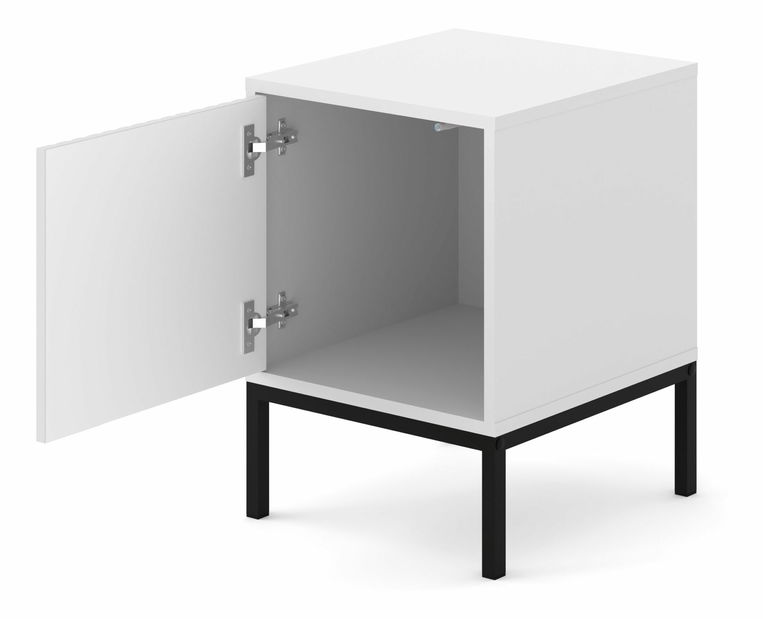 Nočný stolík F 1D Rowanna (biela + čierna)