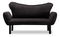 Széthúzható kétszemélyes kanapé Chatty (fekete)