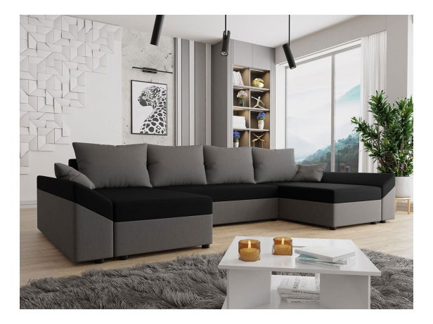 Rozkladacia pohovka Markus U (čierna + hnedá) *bazár