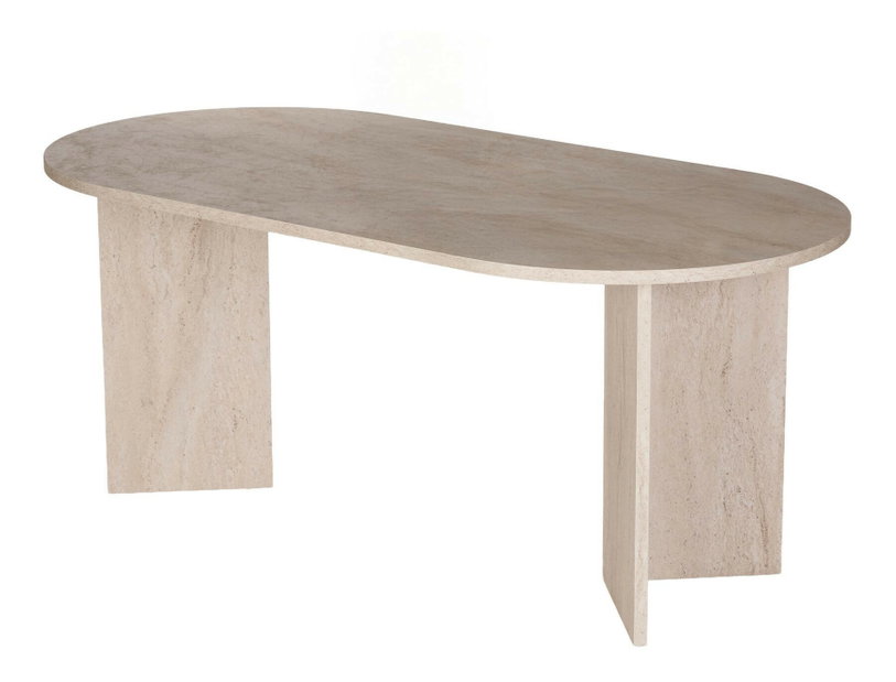 Set masă scaune (pentru 6 persoane) Marida 6 (travertin + nuc + verde)