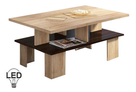 Konferenčný stolík Sudbury 2 (sonoma svetlá + tmavá)