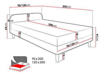 Jednolôžková posteľ 120 cm Mac 2 (ružová) (s matracom)