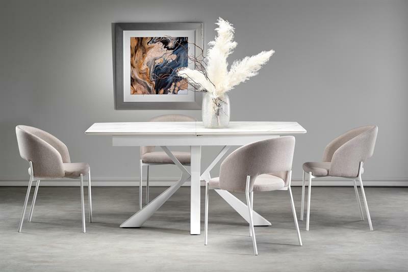 Blagovaonski stol Vindall (mramor + bijela)