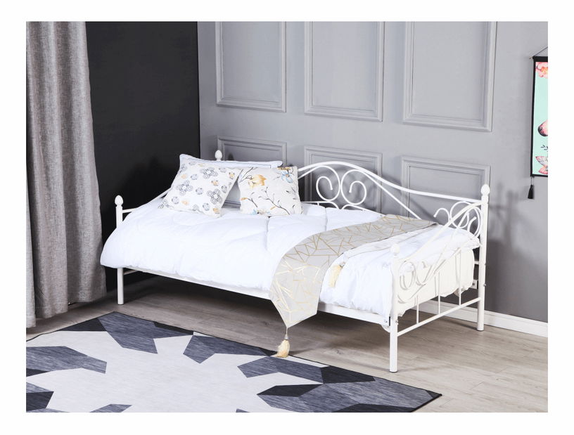Egyszemélyes ágy 90 cm Danina (fehér) (ágyráccsal)
