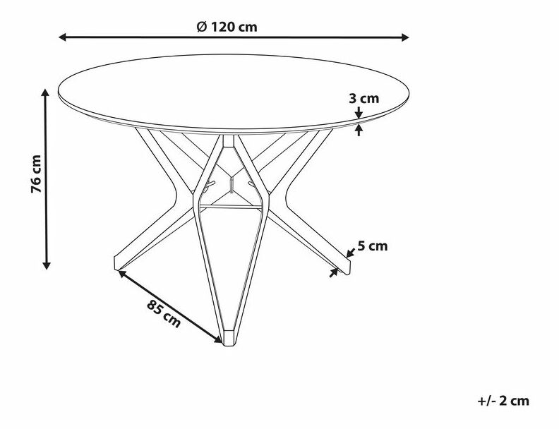 Kerek étkezőasztal Aina (sötét fa) (4 fő részére)