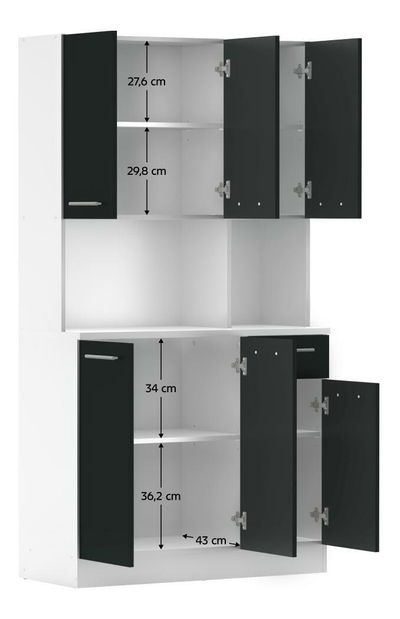 Kuhinjski kutak Palermo NEW (bijela + crna)