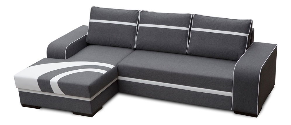 Colțar Florance (Gri închis + Alb) (S)