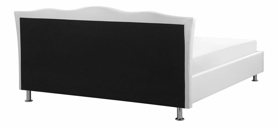 Manželská posteľ 180 cm MATH (s roštom) (biela)