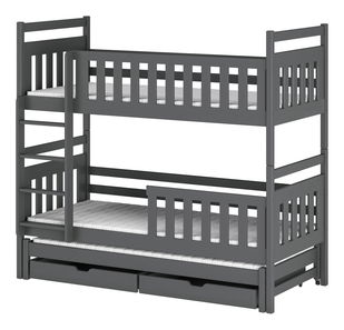 Detská posteľ 80 x 180 cm KRISTY (s roštom a úl. priestorom) (grafit)