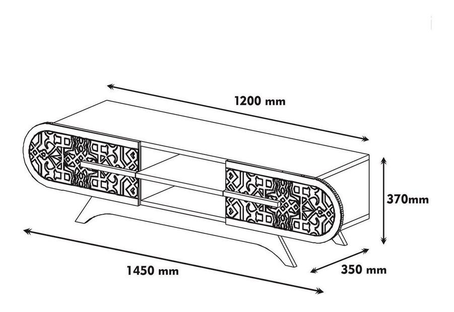 TV asztal/szekrény Mekebu 3 (dió + fehér)