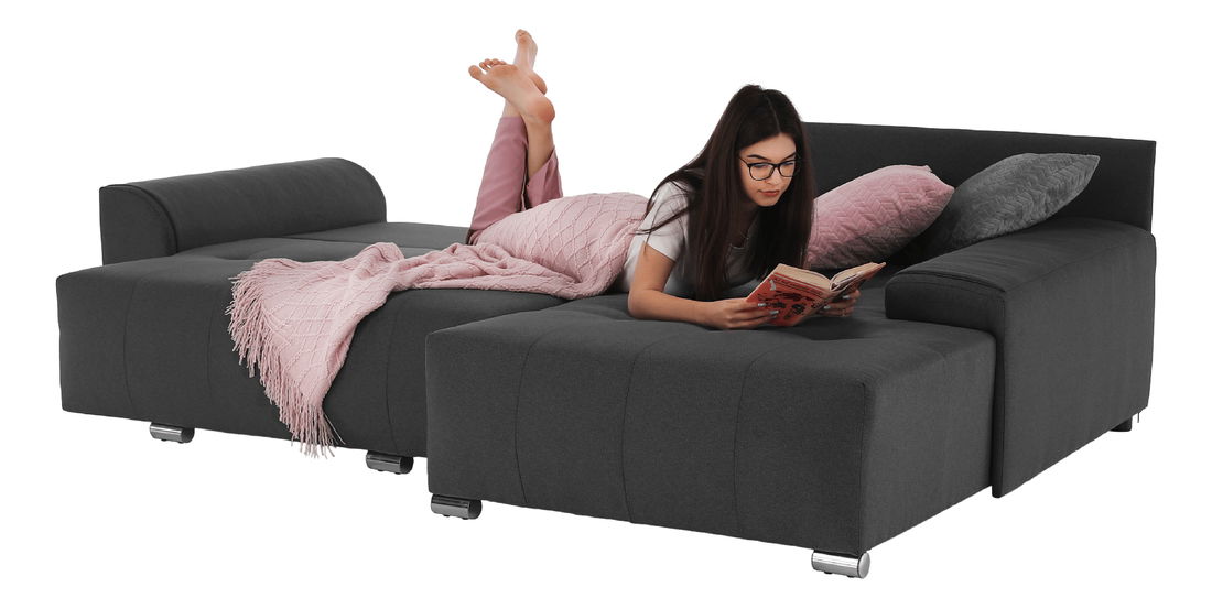 Rohová sedačka Davan (tmavosivá) (L)