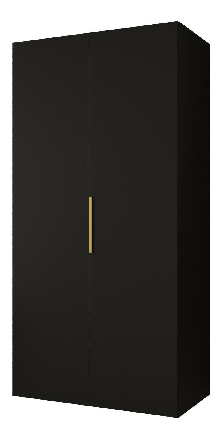Dulap de haine 100 cm Mirabella 1 (Negru + Auriu)