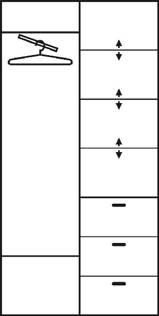 Ormar za garderobu Pembury 100/40 (s ogledalom) 