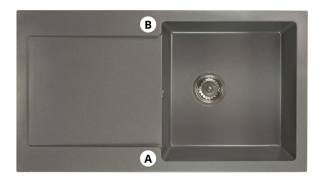 Mosogató Adaxa (fekete + stuktúra) (2 csaplyukkal) (B)