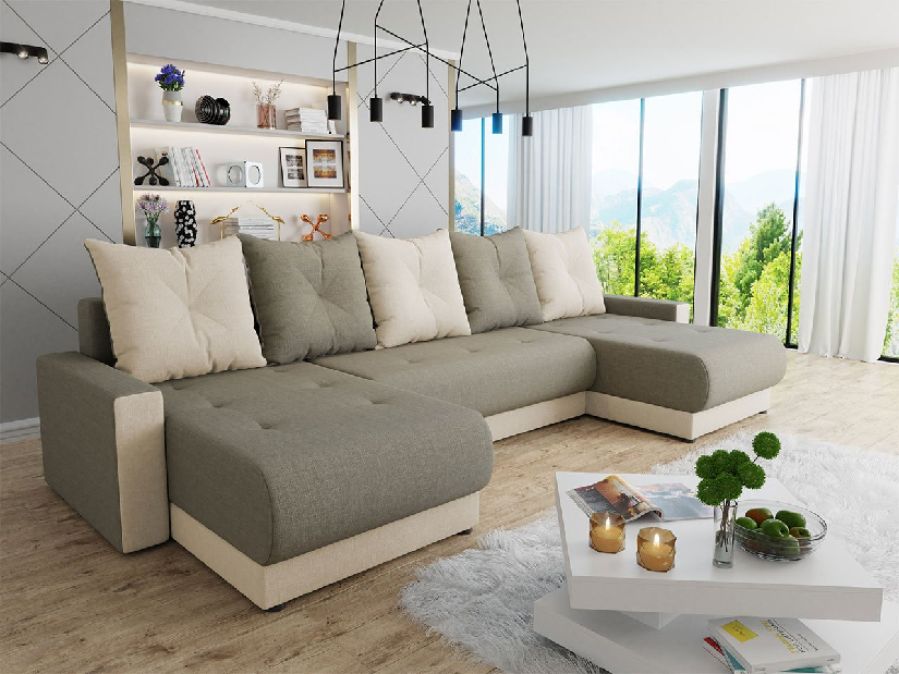 Széthúzható kanapé tárolóhellyel Jasmine U (Lux 01 + Lux 26)