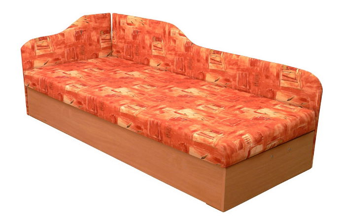 Jednolôžková posteľ (váľanda) 80 cm Eda 4/2 (s pružinovým matracom) (L)