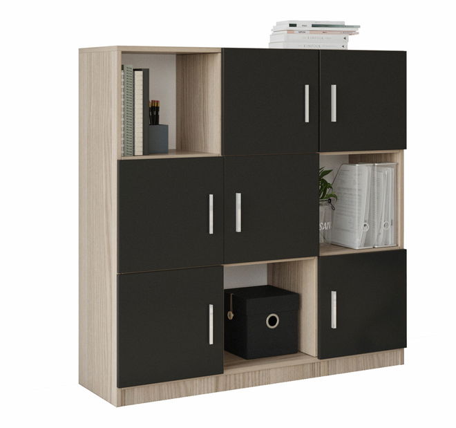 Dulap Vincent 7 (Stejar + Negru)